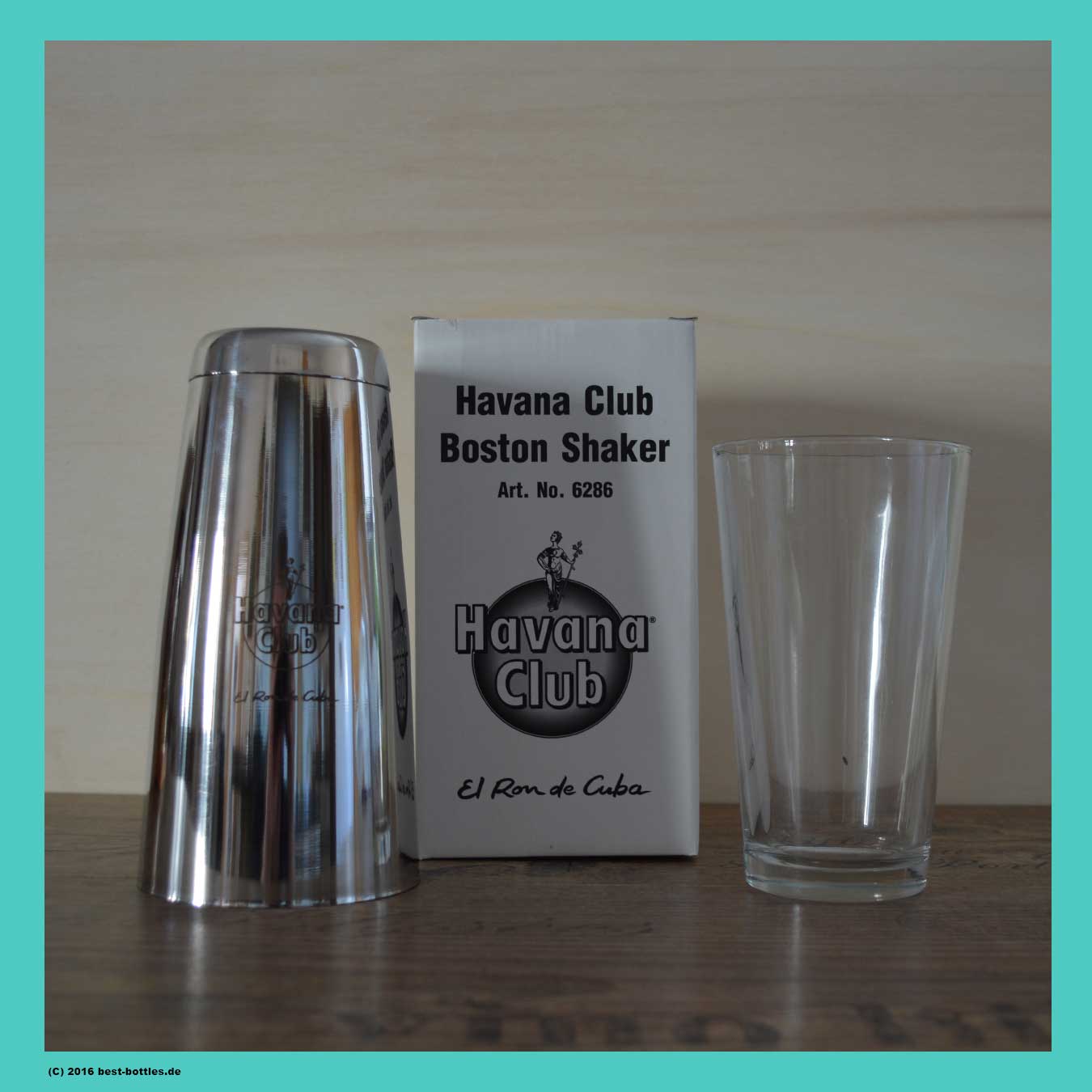 Havana Club Boston Shaker aus Edelstahl & Glas